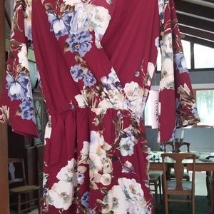 Floral 3/4 sleeve Romper